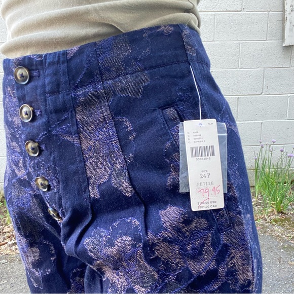 NWT Pilcro & Letterpress Floral Wide Leg Pants - Picture 9 of 10